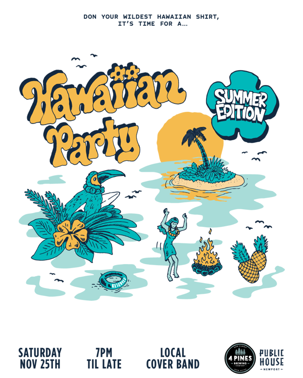 Summer Hawaiian Party at 4 Pines Public House